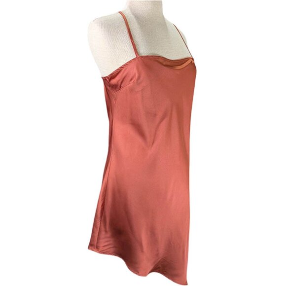 NEW Forever 21 Slip Dress Womens Large Orange Y2K Coquette Girl Fairy Slinky - Picture 2 of 9